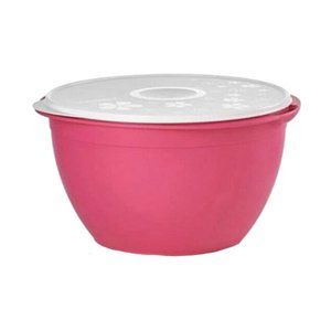Tupperware Maxi Jumbo Mega Mixing Bowl Pink with White 10 Liters New